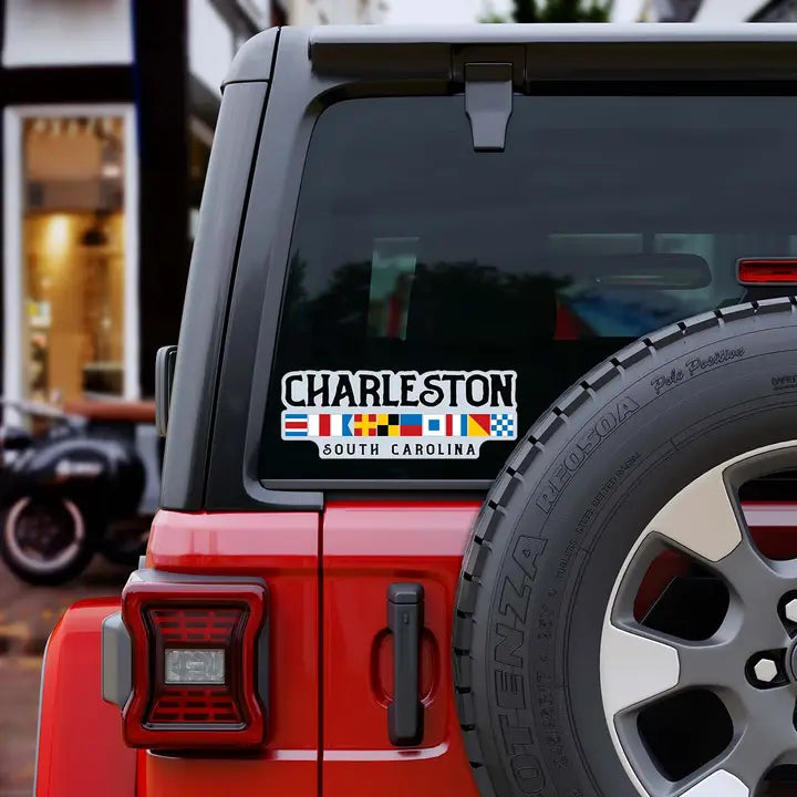 Charleston South Carolina Nautical Flags Bumper Sticker