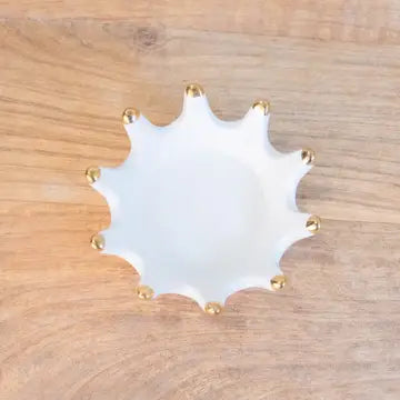 Royal Crown Gold and White Trinket Dish