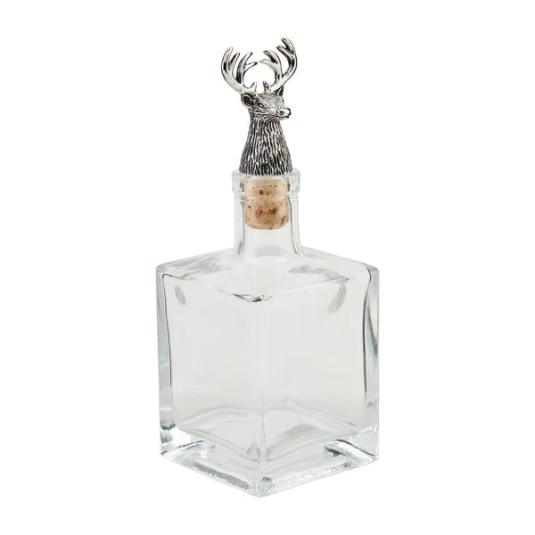 Good Tidings Large Metal Deer Glass Decanter