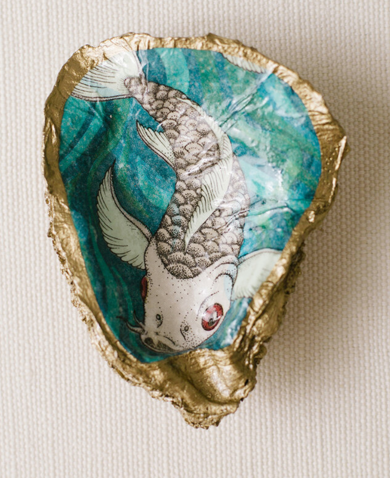 Grit and Grace Decoupage Oyster Ring Dish