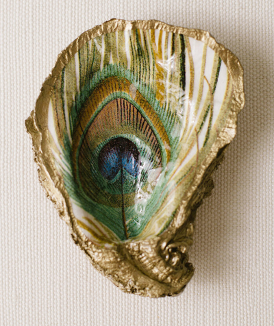 Grit and Grace Decoupage Oyster Ring Dish