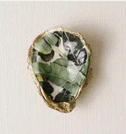 Grit and Grace Decoupage Oyster Ring Dish